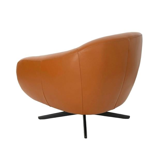Angel Cerdá Brown Leather Swivel Armchair 5183