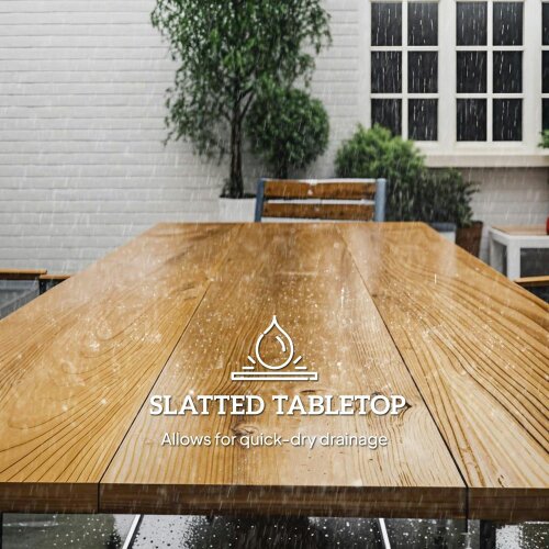 Wyld Haus Mafi 6 Seater Wood Panel Outdoor Dining Set Slatted Design