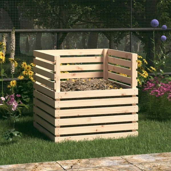 Berkfield Composter 80x80x78 cm Solid Wood Pine