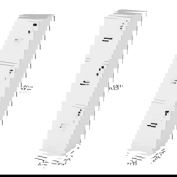 Levede File Cabinet 3 Lockable Drawers Modern Filing Storage Cabinet Home Office