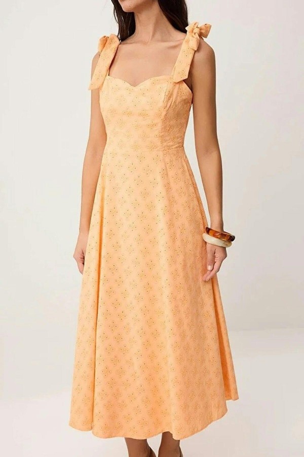WOVCOR Brode Skater Maxi Woven Dress - Peach