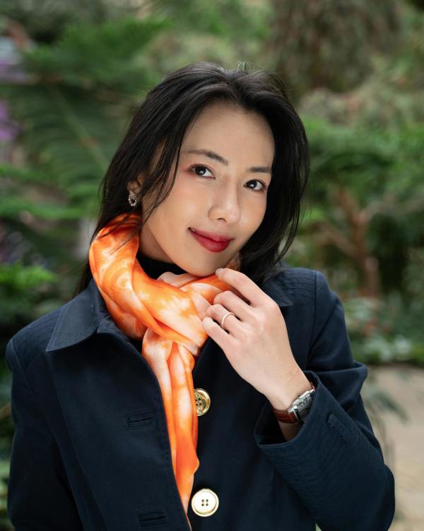 Orange Shibori Silk Scarf – Hand-Dyed Mulberry Silk, Beach & Pool Wrap