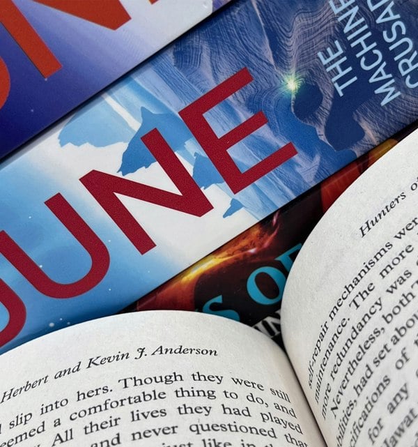 Dune Sequels and Legends of Dune 4 Books Set (Hunters of Dune, Sandworms of Dune, The Machine Crusade, The Butlerian Jihad)
