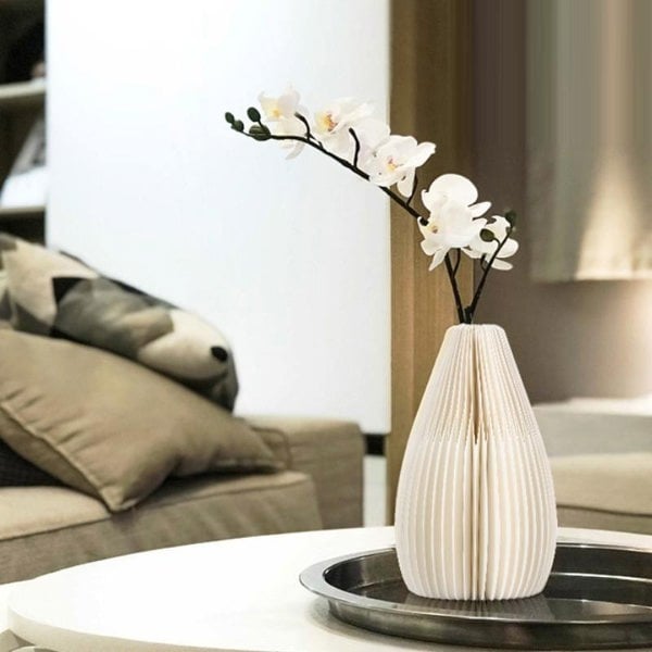 Accordion Vase, Kraft Paper-Weilai Concept-Weilai Concept