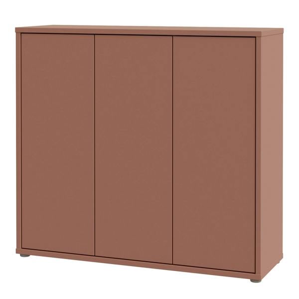 Furniture To Go Alice Springs Shoe Cabinet with 3 Doors Push-to-Open in Terracotta