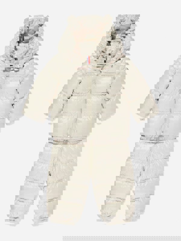 Moncler Enfant Baby Down Padded Snowsuit in Beige