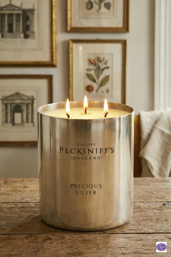 Pecksniff's Precious Silver Scented Candles