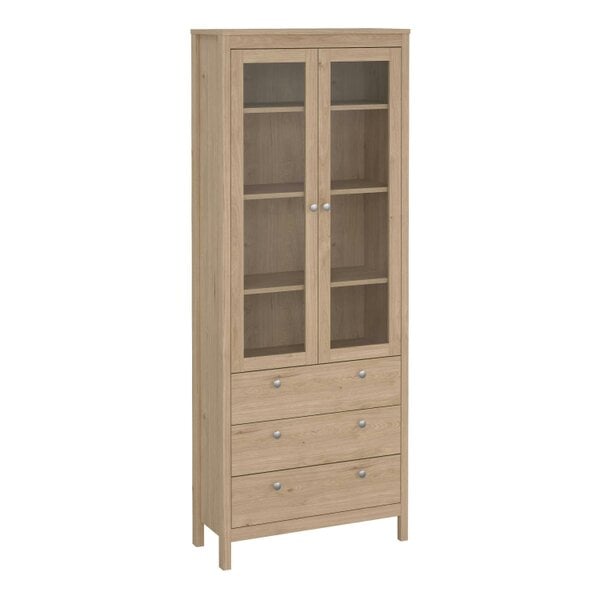 Wyld Haus Gossmere Hickory Oak Effect China Cabinet 2 Doors 3 Drawers