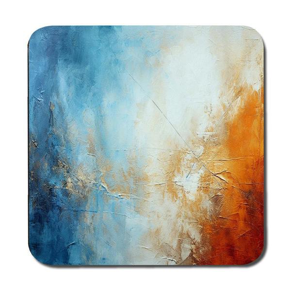 Benjamin Tate Design Placemat And Coaster Set With Wood Bottom Abstract Fine Art Print Collection Limited Edition For Entertaining Interiors