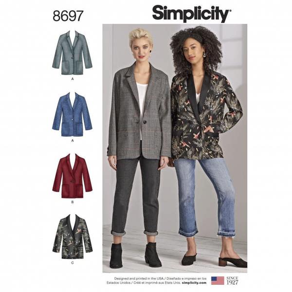 Simplicity Sewing Pattern 8697, Jackets, Suits for Women, AA (10-12-14-16-18) - Intermediate