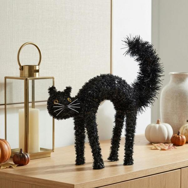 Garden Greatness Spooky Sparkling Tinsel Cat Decoration