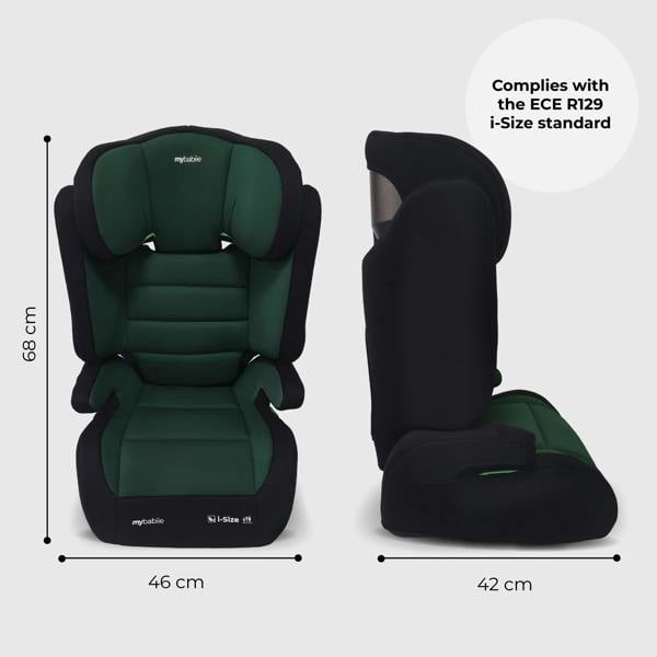 My Babiie MBCSB30 i-Size (100-150cm) High Back Booster Car Seat - Green & Black