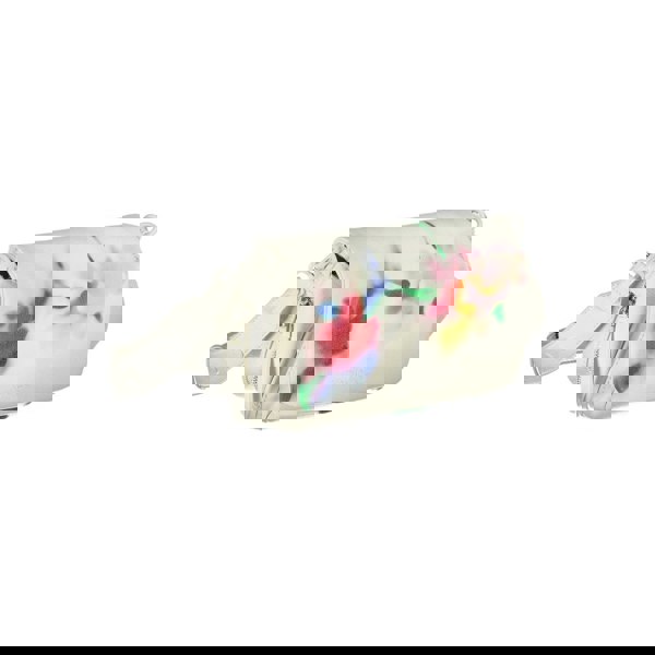 Desigual Womens White Floral Leather Shoulder Bag