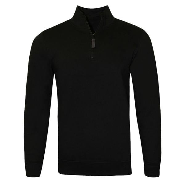 SOLS Mens Stan Contrast Zip Neck Sweatshirt - Black