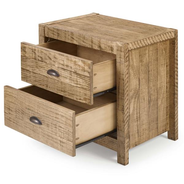 Denver Nightstand side view with opened drawers