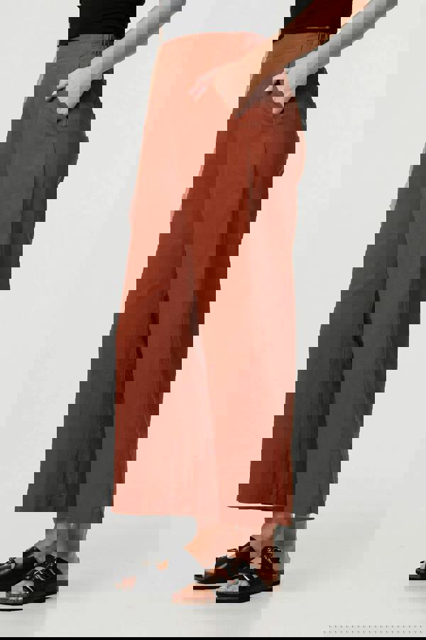 Rust | High Waist Wide Relaxed Trousers