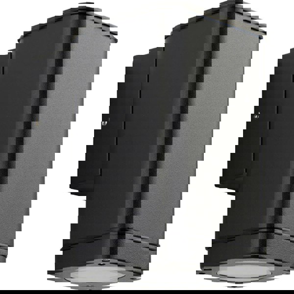 Non Automatic Outdoor Wall Light - Textured Black & Glass - Exterior Downlight