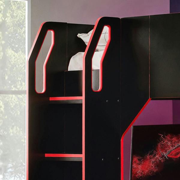 Recoil Boss Pod Small Double Gaming High Sleeper with Storage Black & Red
