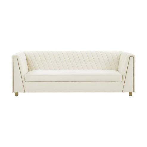 Furniture Edit Wafa Cream Velvet Sofa - UK