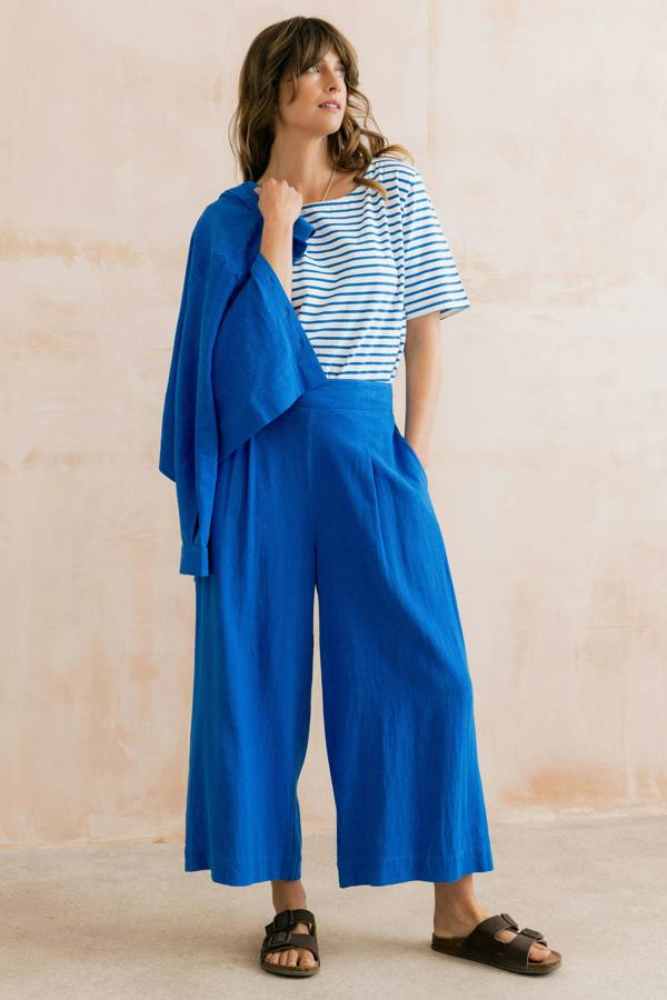 Lily & Me Kite Boxy Stripe T-Shirt Cobalt