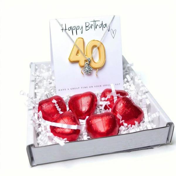 Aye Do Gifts 40th Birthday Necklace Gift Box, Silver Cubic Zirconia Jewellery