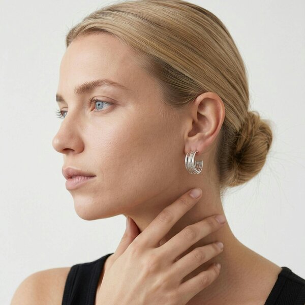 Uchi & Soto Nami Silver Twist Earrings
