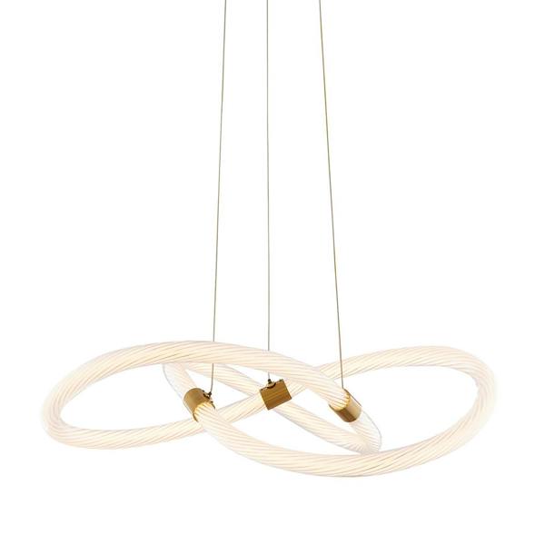 Pagazzi Lighting Virello Satin Brass Twist LED Pendant