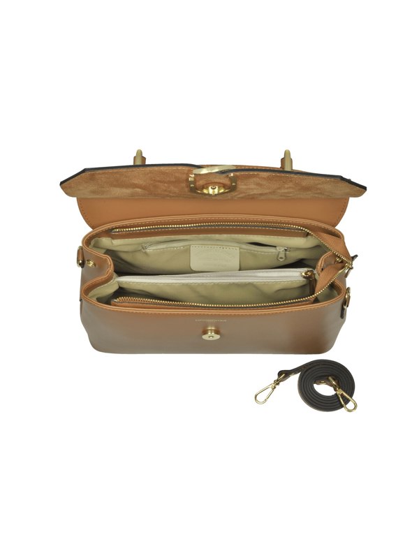 Le Parmentier Thais Satchel Bag - Caramel