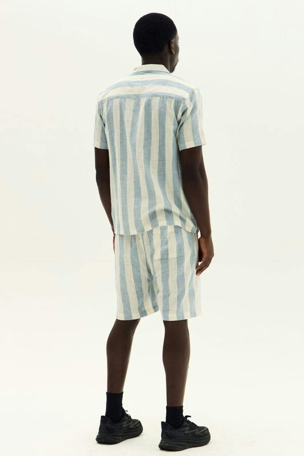 Men’s Striped Short Sleeve Shirt & Shorts Co-Ord Set