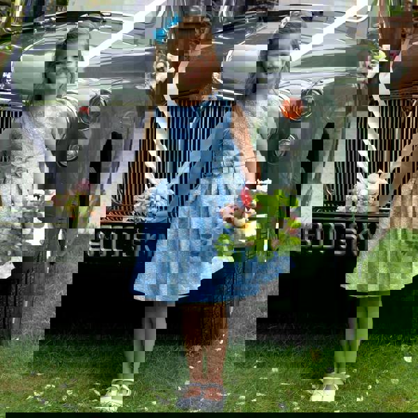 Rachel Riley Blue Damask Party Dress