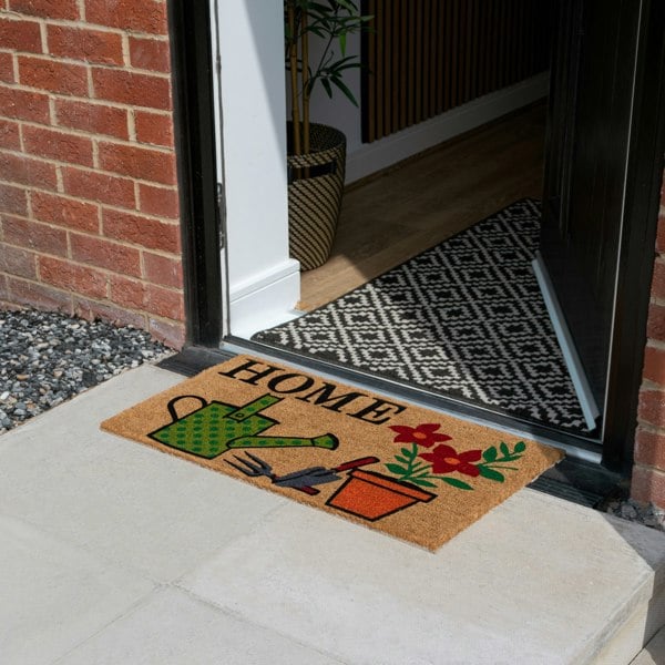 JVL Eco-Friendly Latex Backed Coir Entrance Doormat, 45x75cm - Gardener