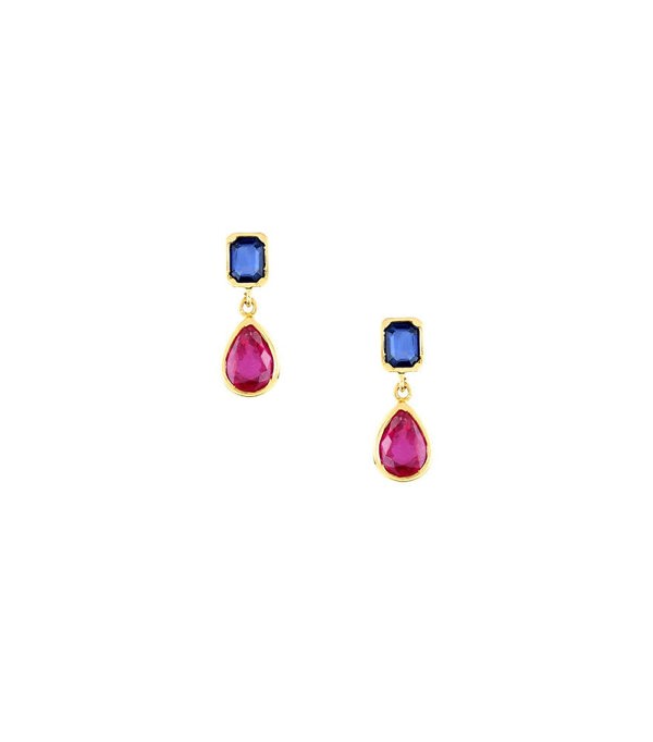 Hafeez Jewellery Zellige Sapphire and Ruby Earrings