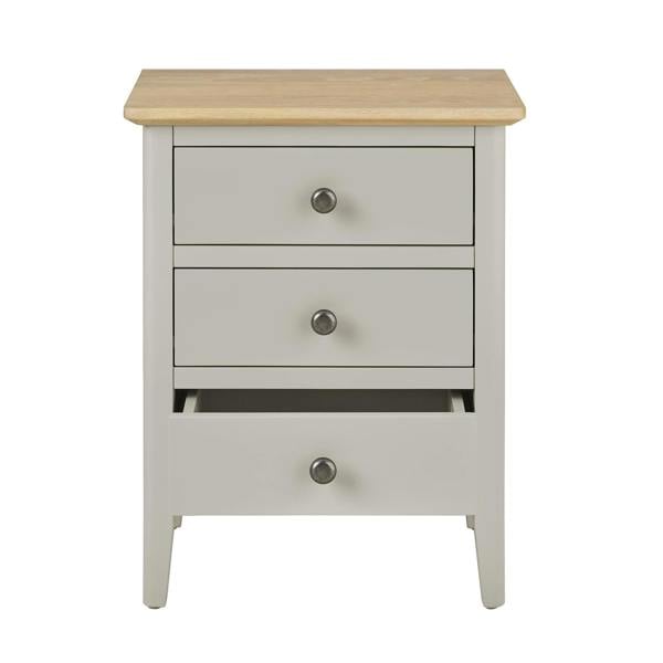 Statement Furniture Pembroke Bedside Table with 3 Drawers and Oak Top