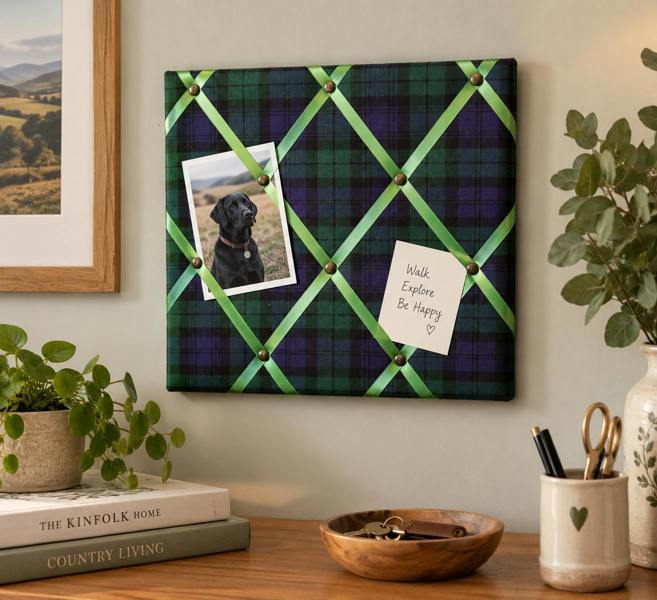 Made in the Mill Small Notice Board - Black Watch