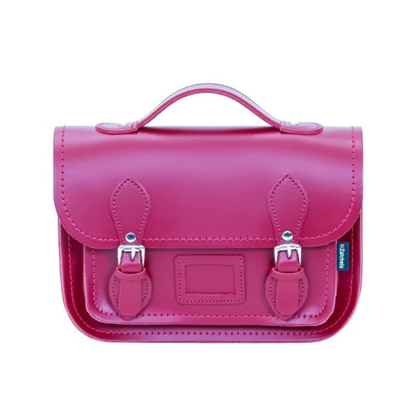 Zatchels Leather Midi Satchel - Magenta