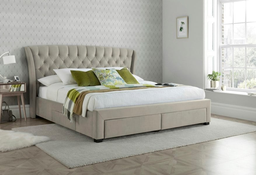 Bedmaster Newton 4 Drawer Velvet Storage Bed
