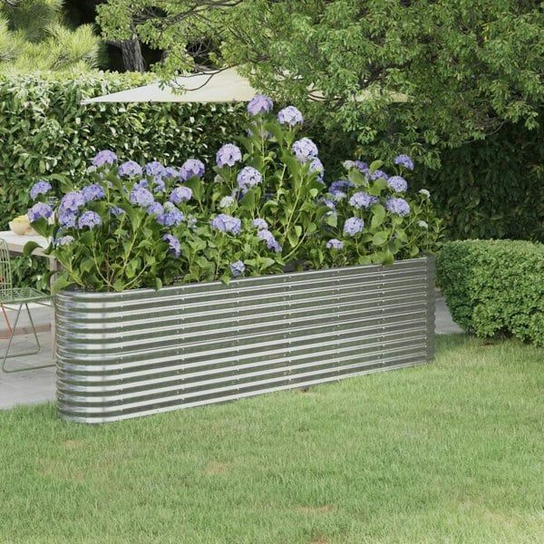 Berkfield Garden Raised Bed Powder-coated Steel 260x40x68 cm Silver
