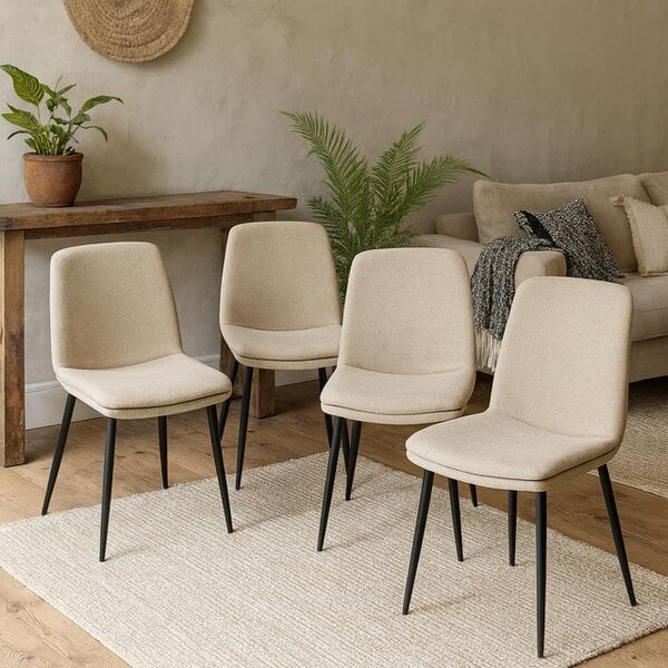 Wyld Haus Set of 4 Mosslight Beige Upholstered Dining Chairs