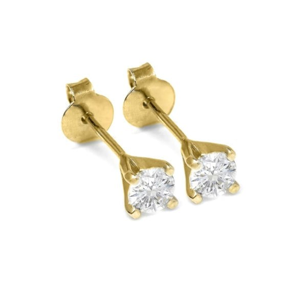 Say It With Mini Classic Claw Set Earrings - Yellow Gold Plated