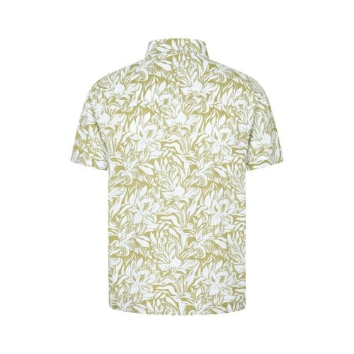 Mountain Warehouse Mens Tropical Cotton Lightweight Loose Fit Short-Sleeved Shirt - Light Khaki