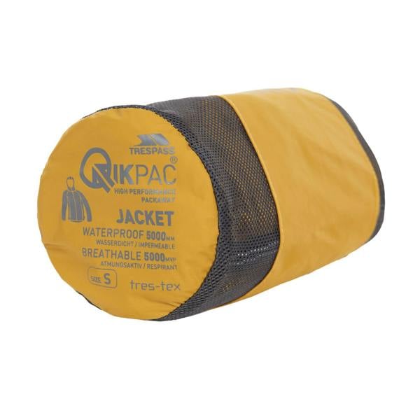 Trespass Qikpac X Unisex Packaway Jacket - Maize Yellow - 