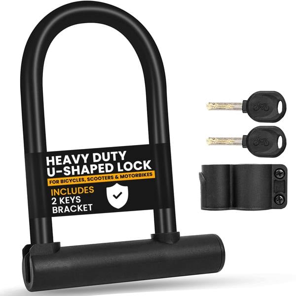 MY DIY PROFESSIONAL PRODUCTS My DIY U-Shaped Bike Lock - Heavy Duty Bicycle U Lock with 2 Keys - Rust & Weather Resistant Cycle Lock for MotorBikes