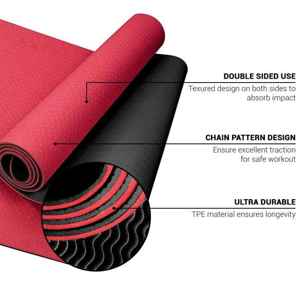 ROMIX Pro Yoga Mat with Alignment Lines, 6mm Non Slip Lightweight Exercise Mat with Carry Bag and Strap