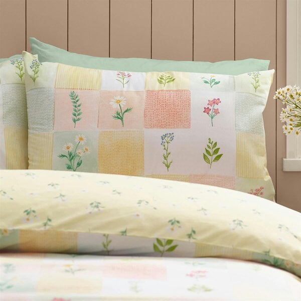 Daisy Patchwork Yellow Duvet Cover Set