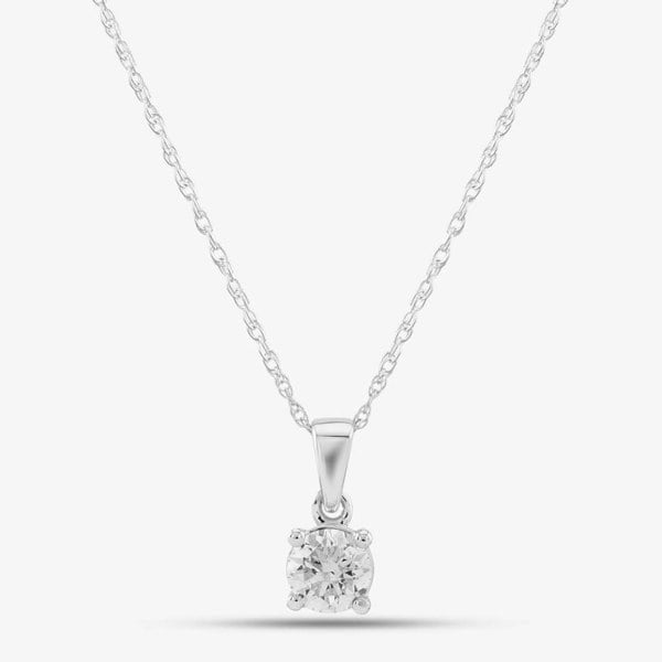 T. H. Baker 18ct White Gold Brilliant Cut Diamond Solitaire Necklace THP3119 18KWG (WG)(GH-I1)