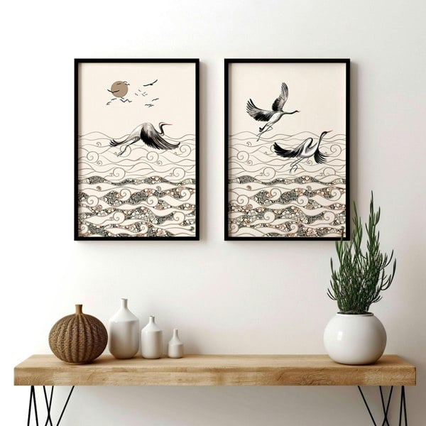 Japanese art print | Set of 2 wall art prints for living room