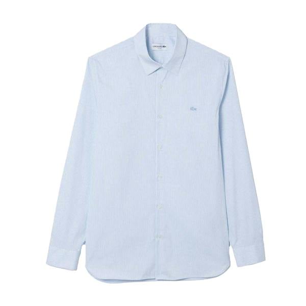 Lacoste Mens Plaid Poplin Shirt - White - 