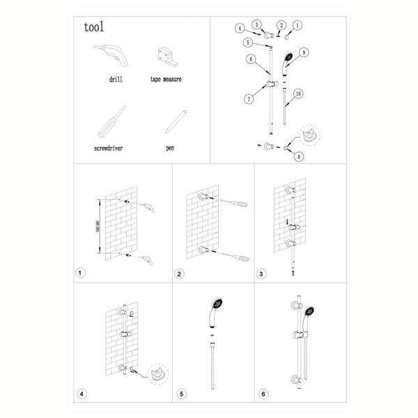 Flode Solna | RD Style 2 Funcs Conc Valve Shower Kit | Chrome