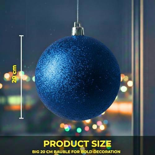 2cm Dark Blue Glitter Christmas Bauble for Tree, Home Decor and Seasonal Displays image 7