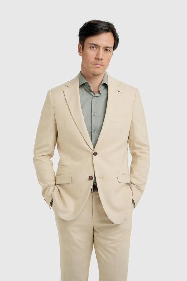 House of Cavani Camden - Men's Beige 3 Piece Check Suit